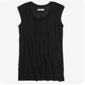 Madewell Black Linen Muscle Tee